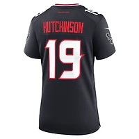 Maillot de match Nike Xavier Hutchinson bleu marine pour femme des Houston Texans