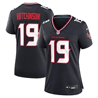 Maillot de match Nike Xavier Hutchinson bleu marine pour femme des Houston Texans