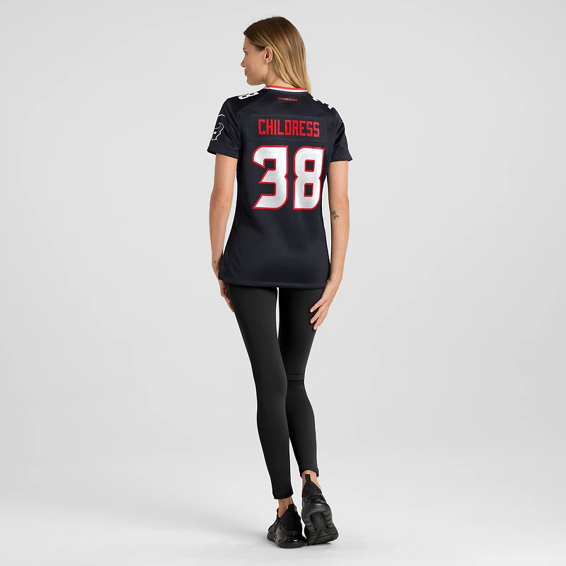 Women's Nike Zion Childress  Navy Houston Texans Team Game Jersey