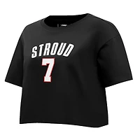 Women's Pro Standard C.J. Stroud Black Houston Texans Player Name & Number Cropped Boxy T-Shirt