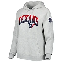 Sweat à capuche avec patch local Pro Standard pour femmes, gris chiné, Houston Texans