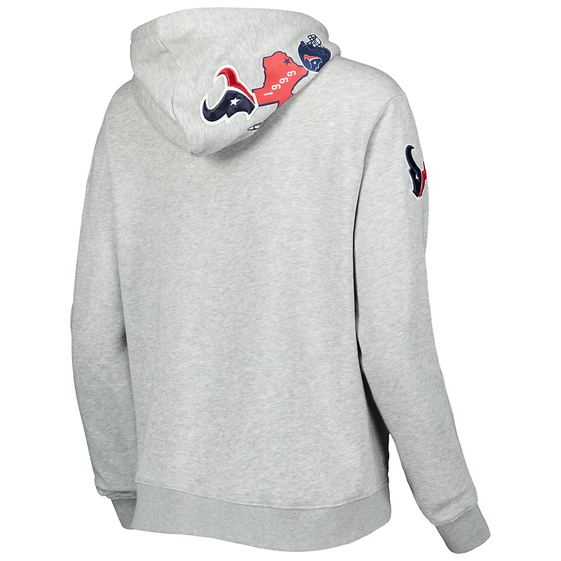 Sweat à capuche avec patch local Pro Standard pour femmes, gris chiné, Houston Texans