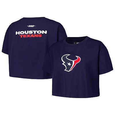 T-shirt carré court Pro Standard pour femmes, bleu marine, Houston Texans Primary