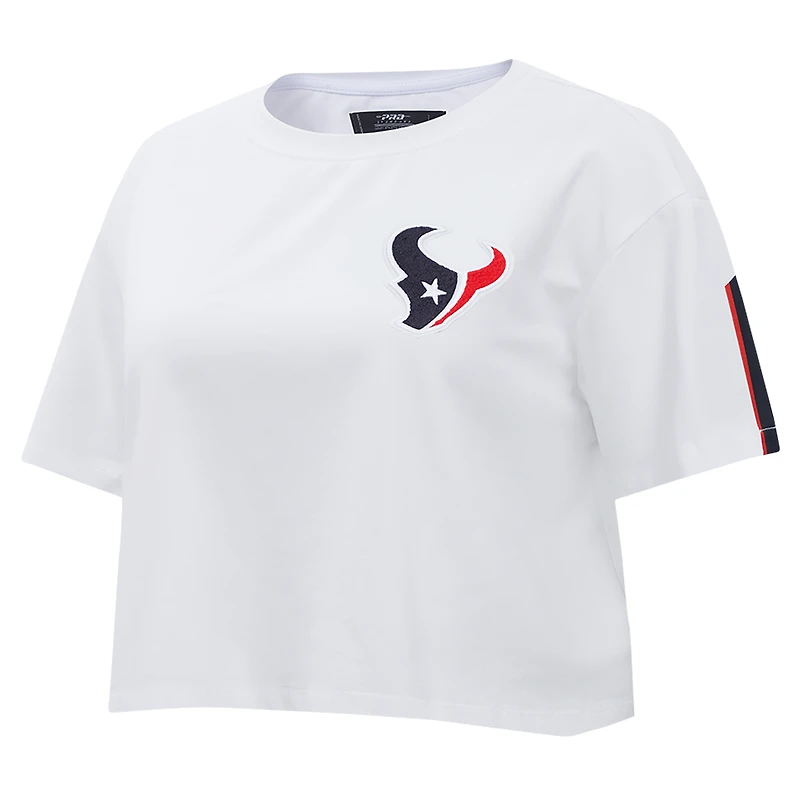 Women's Pro Standard White Houston Texans Away Cropped Boxy T-Shirt