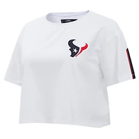 Women's Pro Standard White Houston Texans Away Cropped Boxy T-Shirt
