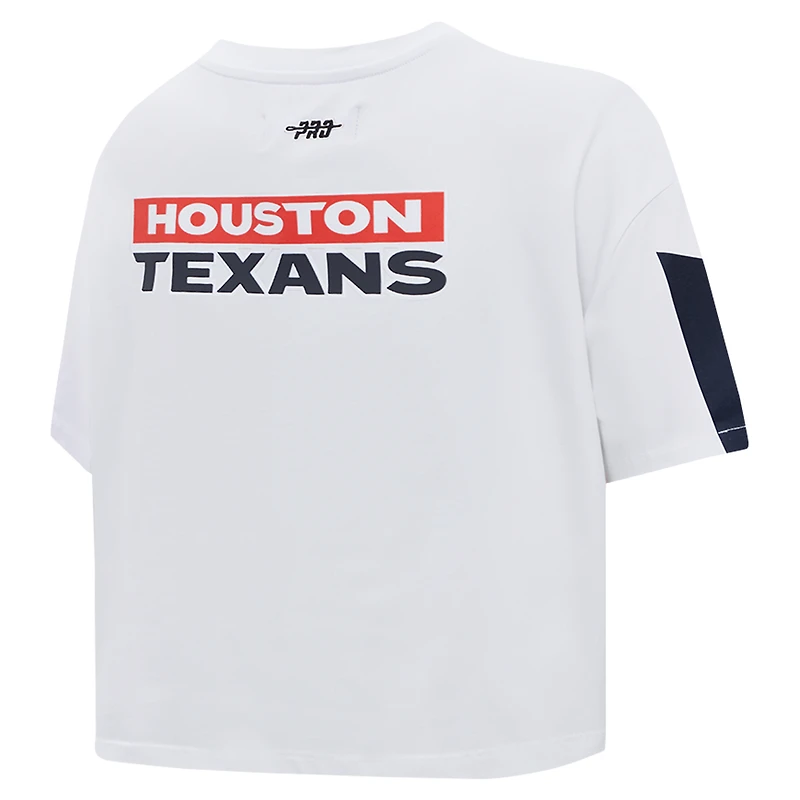 Women's Pro Standard White Houston Texans Away Cropped Boxy T-Shirt