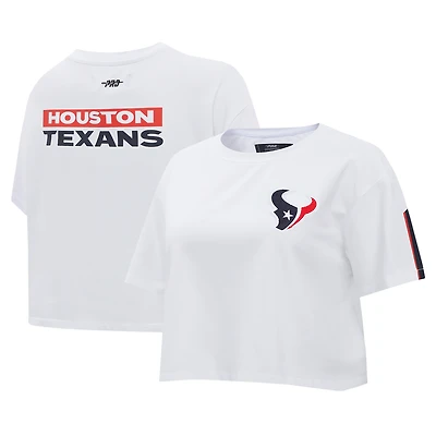 Women's Pro Standard White Houston Texans Away Cropped Boxy T-Shirt