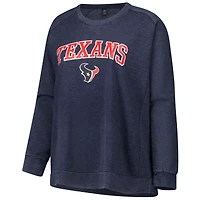 Women's Profile  Navy Houston Texans Plus Acid Wash Raglan Sweatshirt