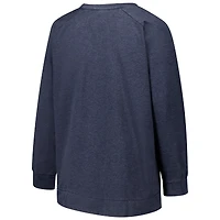 Sweat-shirt raglan délavé à l'acide pour femme, bleu marine, grande taille, des Houston Texans