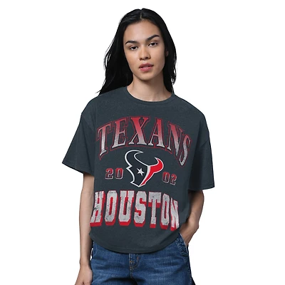 T-shirt surdimensionné pour femme, bleu marine chiné, des Houston Texans, du Temple de la renommée