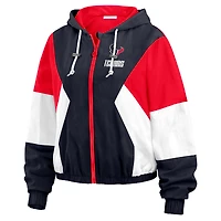 Women's WEAR by Erin Andrews Navy/Red Houston Texans Color Block Full-Zip Windbreaker Jacket