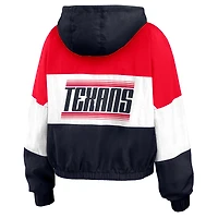 Women's WEAR by Erin Andrews Navy/Red Houston Texans Color Block Full-Zip Windbreaker Jacket