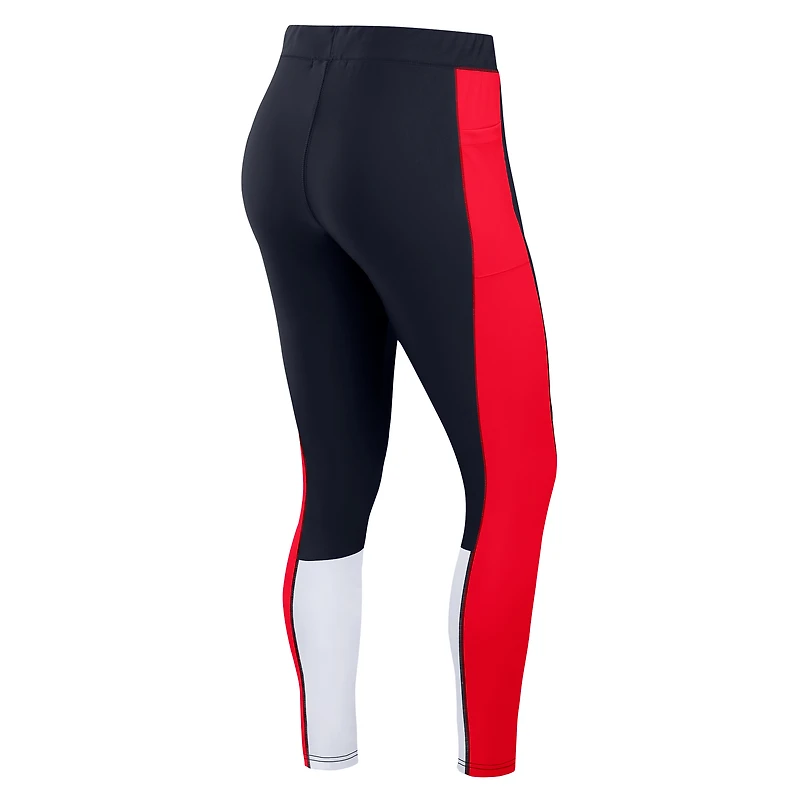 Women's WEAR by Erin Andrews Navy/Red Houston Texans Color-Block Leggings