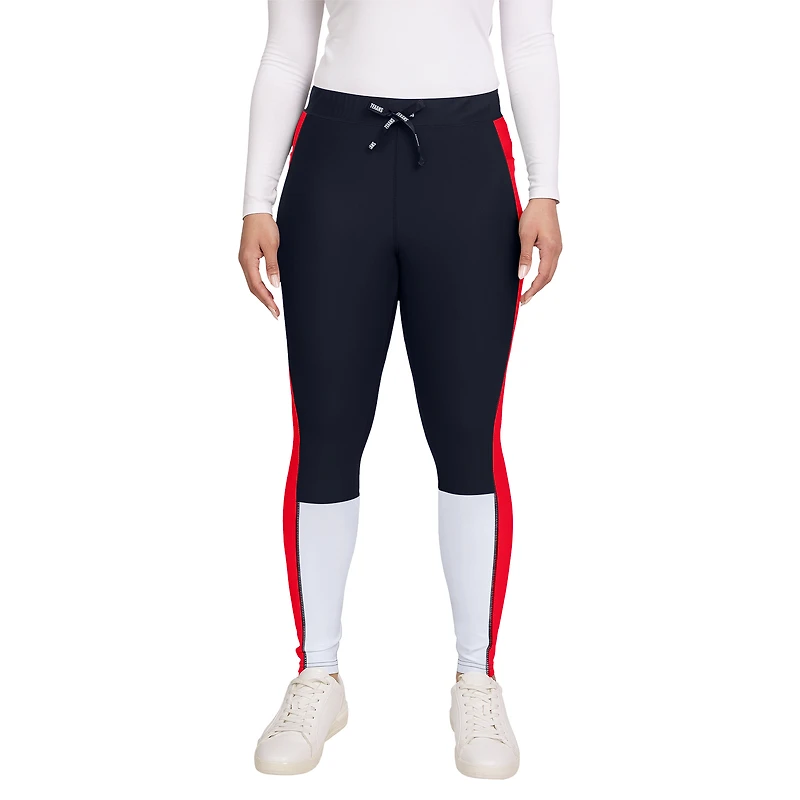 Women's WEAR by Erin Andrews Navy/Red Houston Texans Color-Block Leggings