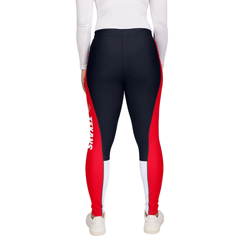 Women's WEAR by Erin Andrews Navy/Red Houston Texans Color-Block Leggings