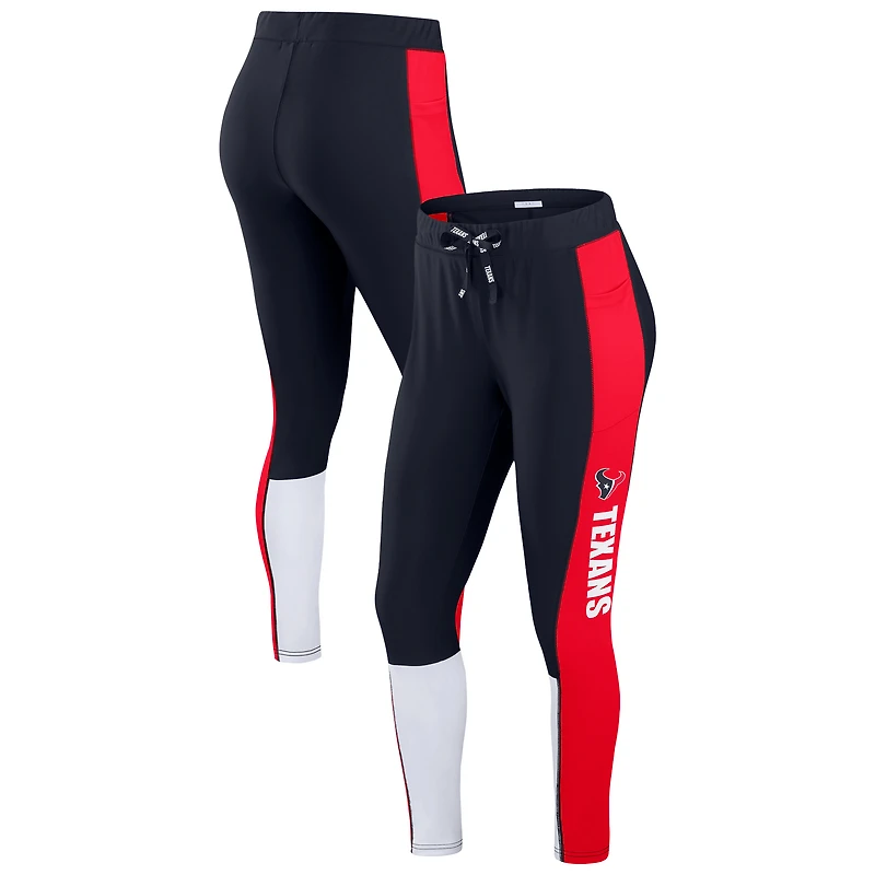 Women's WEAR by Erin Andrews Navy/Red Houston Texans Color-Block Leggings