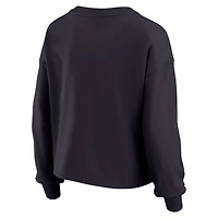 Women's WEAR by Erin Andrews Navy Houston Texans Heavy Rugby Jersey Long Sleeve T-Shirt & Shorts Lounge Set