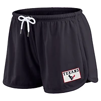 Women's WEAR by Erin Andrews Navy Houston Texans Heavy Rugby Jersey Long Sleeve T-Shirt & Shorts Lounge Set