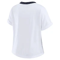 T-shirt court à rayures centrales blanc pour femme WEAR by Erin Andrews des Houston Texans
