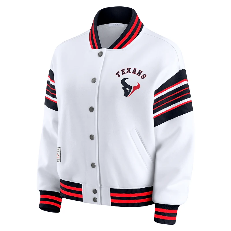 Veste polaire blanche à boutons-pression pour femme WEAR by Erin Andrews des Houston Texans
