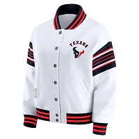 Veste polaire blanche à boutons-pression pour femme WEAR by Erin Andrews des Houston Texans