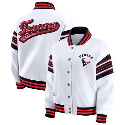 Veste polaire blanche à boutons-pression pour femme WEAR by Erin Andrews des Houston Texans