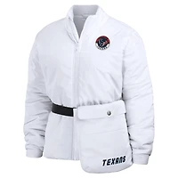 Women's WEAR by Erin Andrews  White Houston Texans Packaway Full-Zip Puffer Jacket