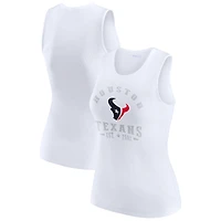 Women's WEAR by Erin Andrews  White Houston Texans Ribbed Graphic Tank Top