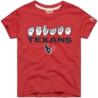 T-shirt rouge hommage aux jeunes, Love Sign x ASL 2.0, motif tri-blend des Houston Texans