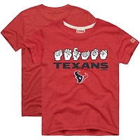 T-shirt rouge hommage aux jeunes, Love Sign x ASL 2.0, motif tri-blend des Houston Texans