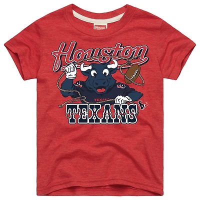 T-shirt Youth Homage Red Houston Texans Toro Lasso Tri-Blend