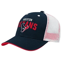 Youth Navy Houston Texans Core Lockup Trucker Adjustable Hat