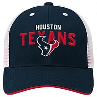 Youth Navy Houston Texans Core Lockup Trucker Adjustable Hat