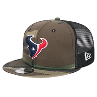 Casquette trucker New Era 9FIFTY à fermeture snapback, motif camouflage Houston Texans, pour jeunes