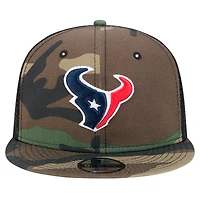 Youth New Era Camo Houston Texans  Main Trucker 9FIFTY Snapback Hat