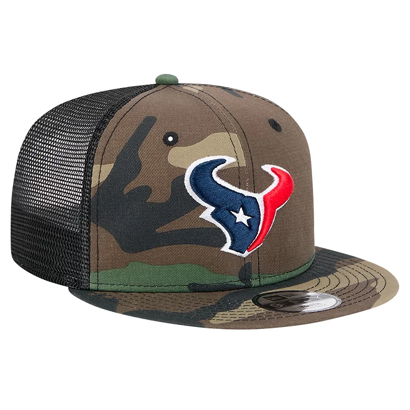 Youth New Era Camo Houston Texans  Main Trucker 9FIFTY Snapback Hat