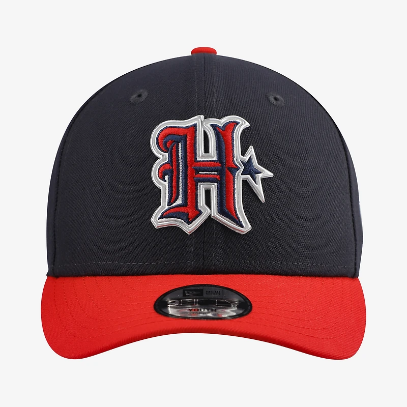 Casquette snapback New Era 9FIFTY pré-courbée, bleu marine et rouge, Houston Texans, repêchage NFL 2026, pour jeunes