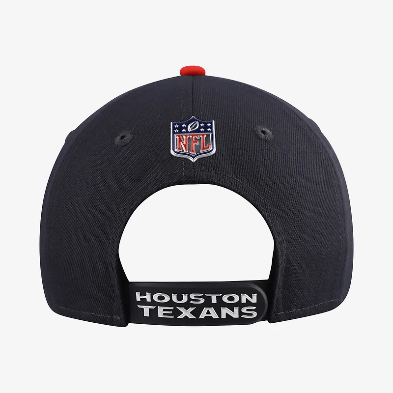 Youth New Era  Navy/Red Houston Texans 2026 NFL Draft Pre-Curved 9FIFTY Snapback Hat