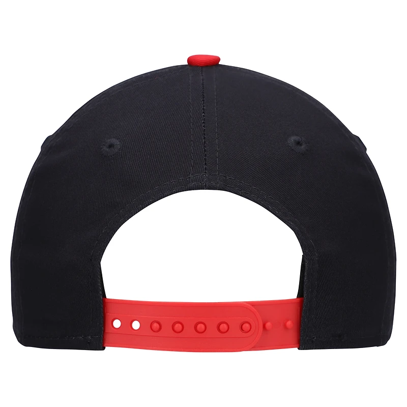 Youth New Era Navy/Red Houston Texans Arch COOLERA 9FORTY A-Frame Adjustable Hat