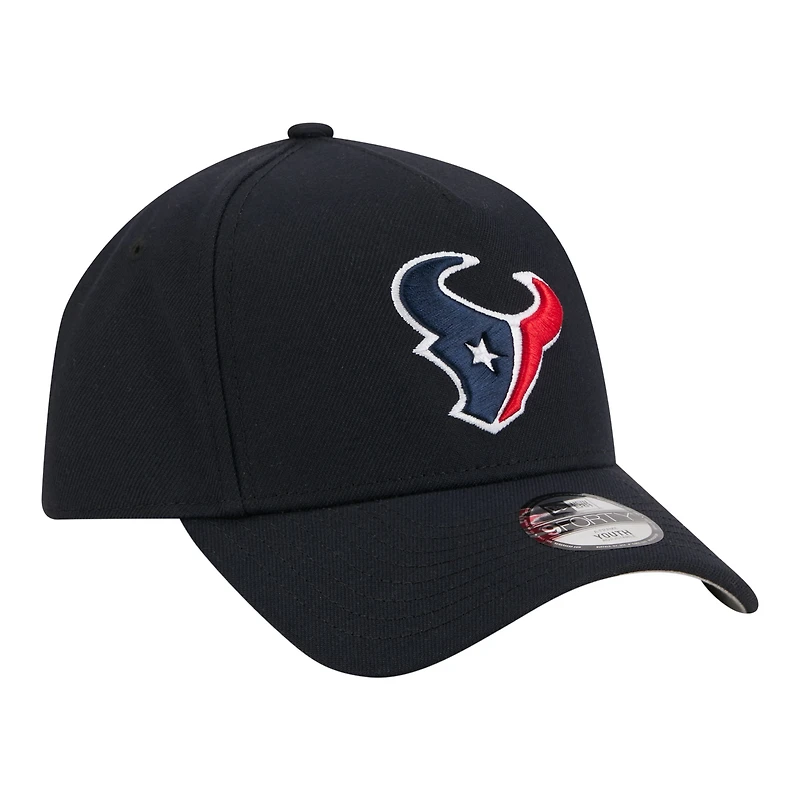 Casquette ajustable New Era bleu marine Houston Texans 9FORTY pour jeunes