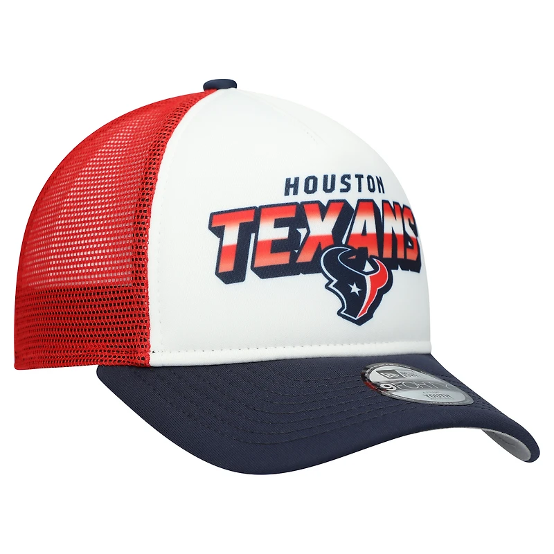 Youth New Era White/Navy Houston Texans Streak 9FORTY A-Frame Adjustable Hat