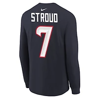 Youth Nike C.J. Stroud Navy Houston Texans Player Name & Number Long Sleeve T-Shirt