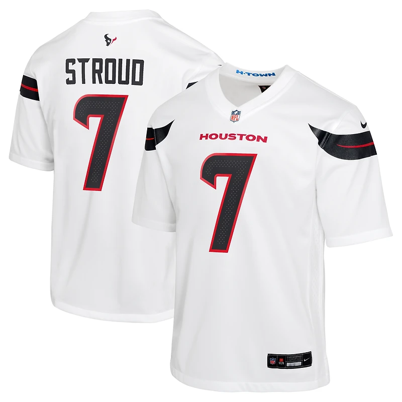 Maillot Nike C.J. Stroud blanc pour jeune des Houston Texans