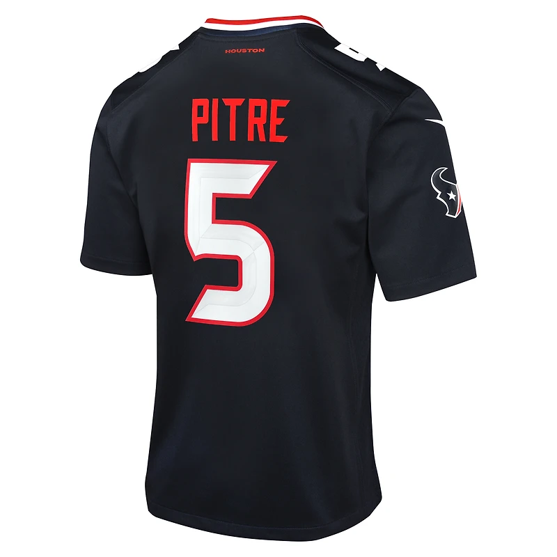 Maillot de match Nike Jalen Pitre pour jeunes des Houston Texans, bleu marine