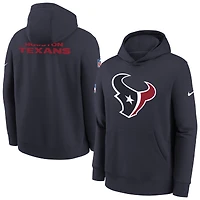 Sweat à capuche polaire Nike bleu marine Houston Texans Sideline Club pour jeunes