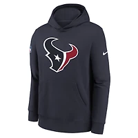 Youth Nike  Navy Houston Texans Sideline Club Fleece Hoodie