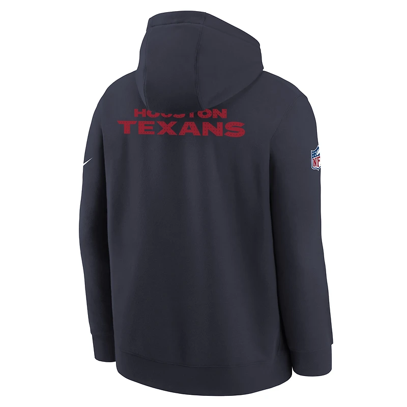 Youth Nike  Navy Houston Texans Sideline Club Fleece Hoodie