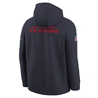 Youth Nike  Navy Houston Texans Sideline Club Fleece Hoodie
