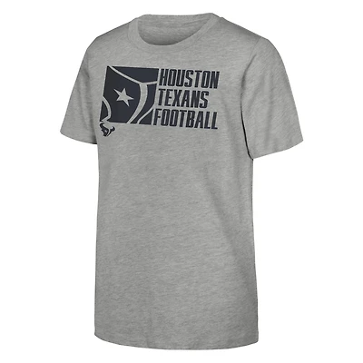 T-shirt d'après-match gris chiné des Houston Texans pour jeunes Outerstuff