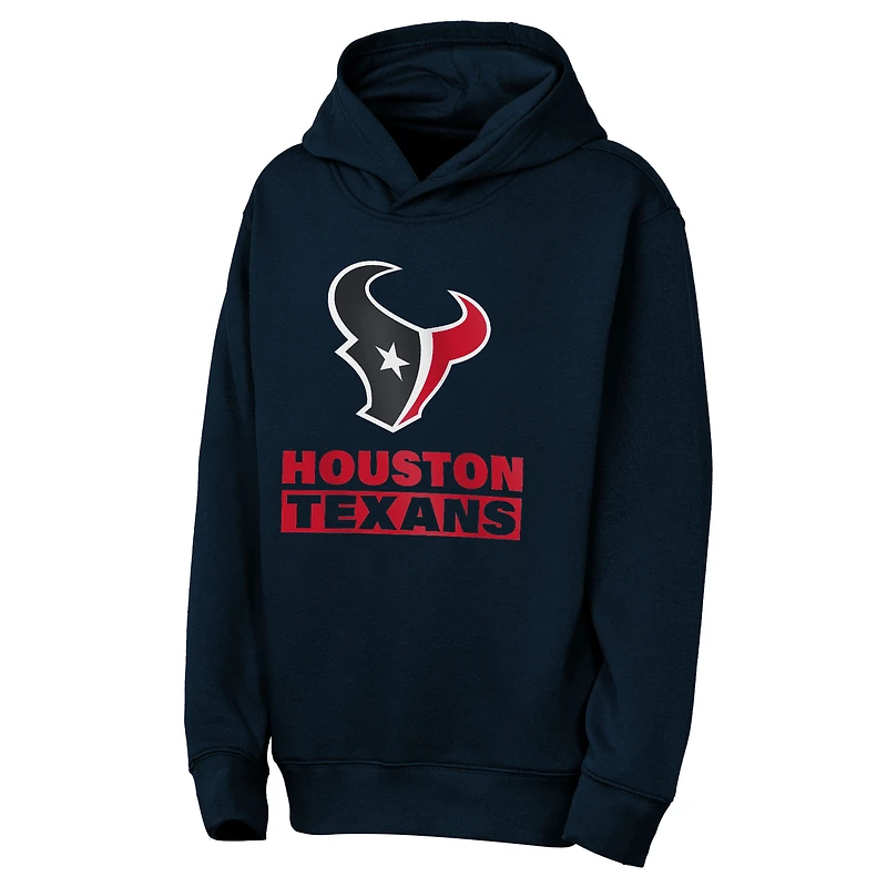 Sweat à capuche bleu marine Houston Texans Back to Basics pour jeunes Outerstuff